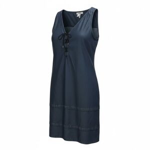 PAIGE January chambray v-neck laced shift dress